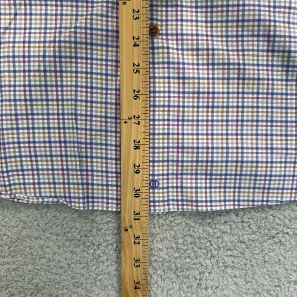 David Donahue Shirt Men's XXL Plaid Long Sleeve Button Up Dress Performance - Picture 7 of 9